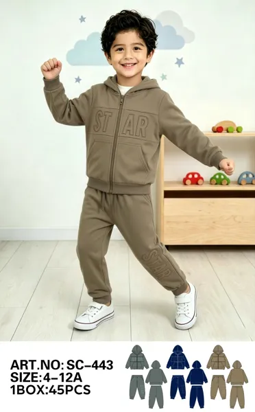 Conjunto de 2 piezas con capucha, estampado Star y pantalón jogger para niño