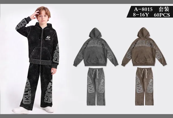 Conjunto de 2 piezas con capucha y pantalón ancho para niño