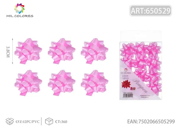 Flores lisas 3.8cm color rosa 12 piezas