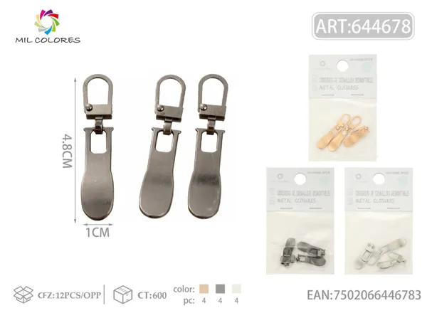 Cabezal de cremallera desmontable estilo ondulado 48*10mm 3pcs