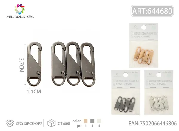 Cabezal de cremallera desmontable 11*37mm 4pcs