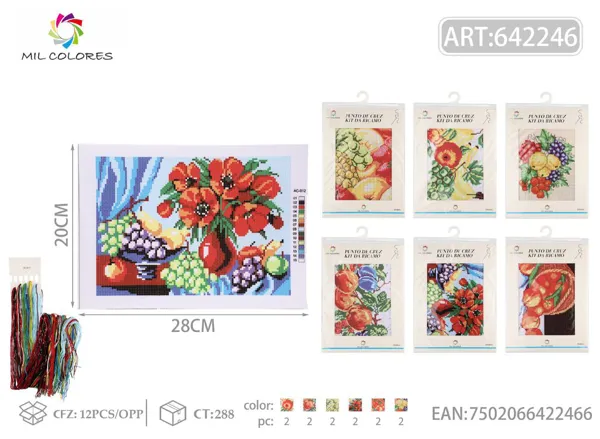 punto de cruz 20*28cm serie de frutas
