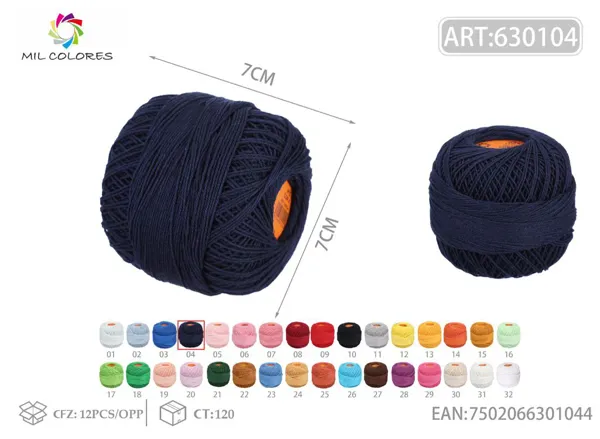 Hilo de encaje No.6 4 azul marino