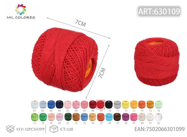 Hilo de encaje No.6 9 rojo brillante