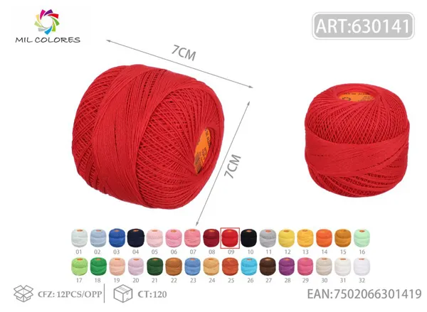 Hilo de encaje No.12 9 rojo brillante