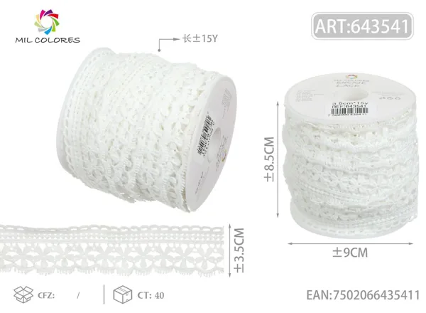 Puntilla de poliéster 17# 3.5cm*15y blanco