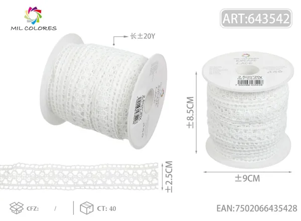 Puntilla 18# 2.5cm*20y blanco