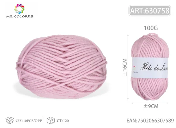 Lana gruesa macarrón 100g rojo magenta