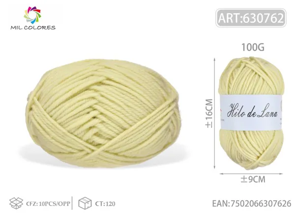 Lana gruesa macarrón 100g verde agua