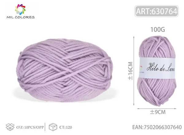 Lana gruesa macarrón 100g púrpura rojizo