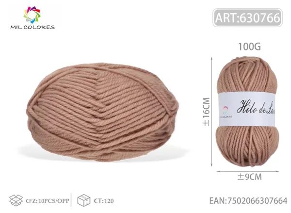 Lana gruesa macarrón 100g naranja