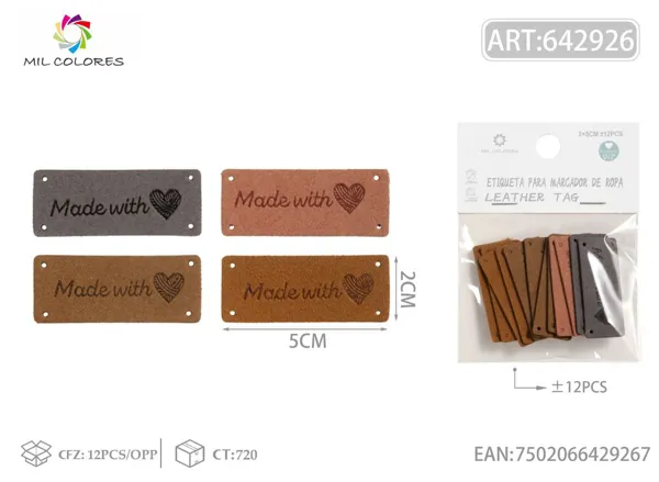 Etiqueta de mano color oscuro 2*5cm 12pcs