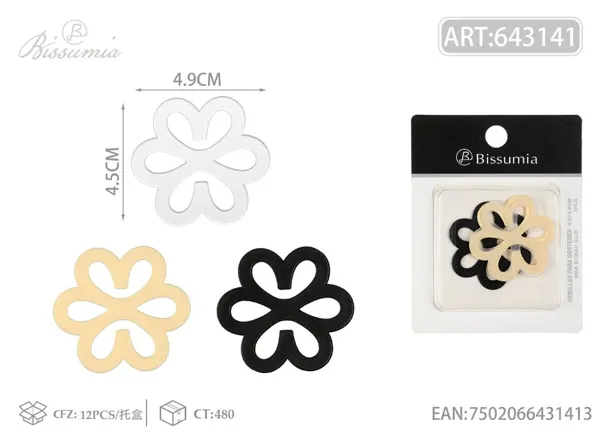 Cierre antideslizante en forma de flor 4.5*4.9cm 3pcs