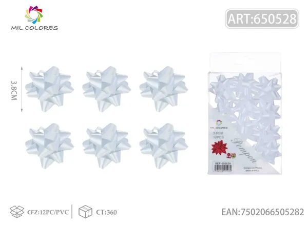 Flores lisas 3.8cm blanco 12pc