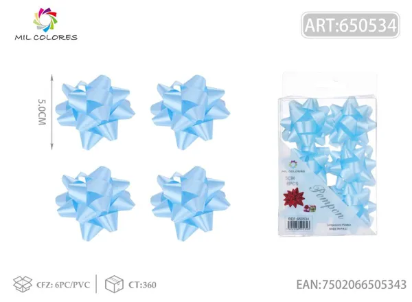 Flores lisas 5cm azul 6pc