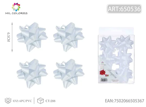 Flores lisas 6.5cm blanco 6pc
