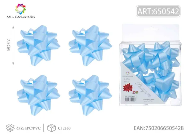 Flores lisas 7.5cm azul 4pc