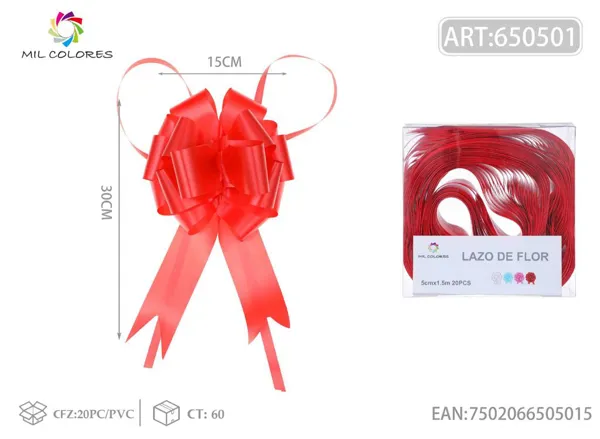 Tirador liso 5cm 01 rojo 20pc