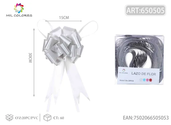 Tirador liso 5cm 10 plata 20pc