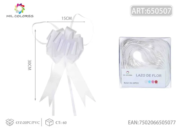Tirador liso 5cm 20 blanco 20pc