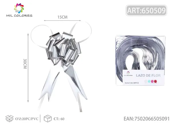 Tirador adhesivo 1.5m*5cm 02 plata 20pc