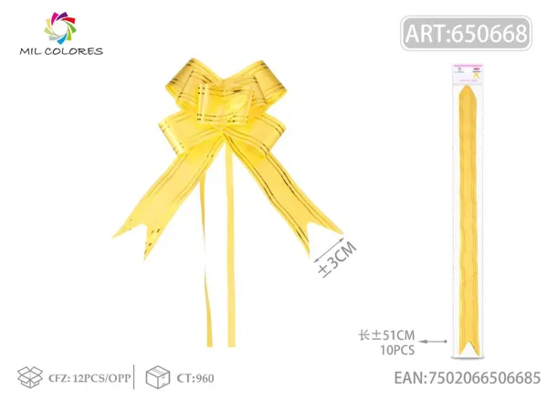 Tirador con borde dorado 3*51cm 10pc amarillo