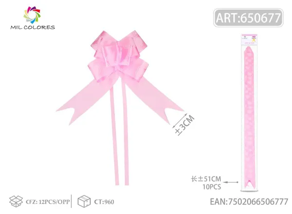 Tirador estampado 3.51cm 10pc rosa medio