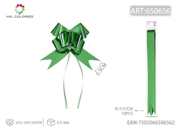 Tirador adhesivo 3*51cm 10pc verde
