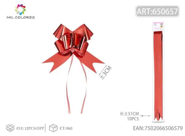 Tirador adhesivo 3*51cm 10pc rojo