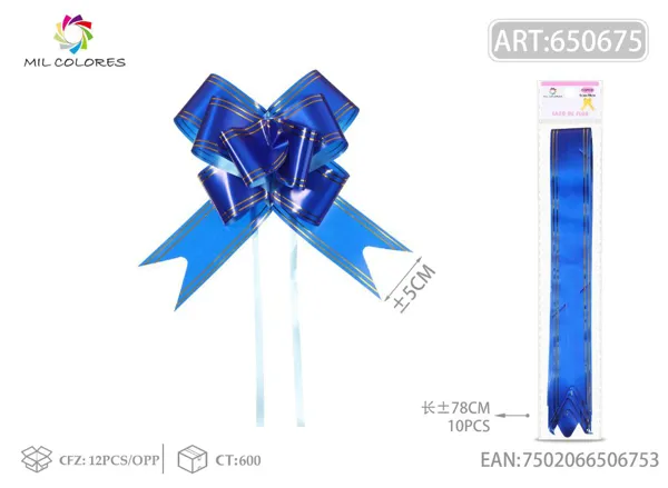 Tirador con borde dorado 5*78cm 10pc azul marino