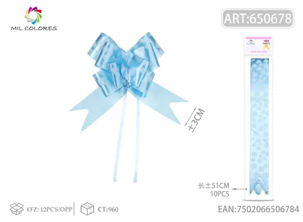 Tirador estampado 3*51cm 10pc azul claro