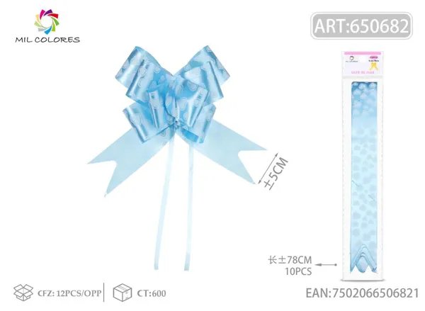 Tirador estampado 5*78cm 10pc azul claro