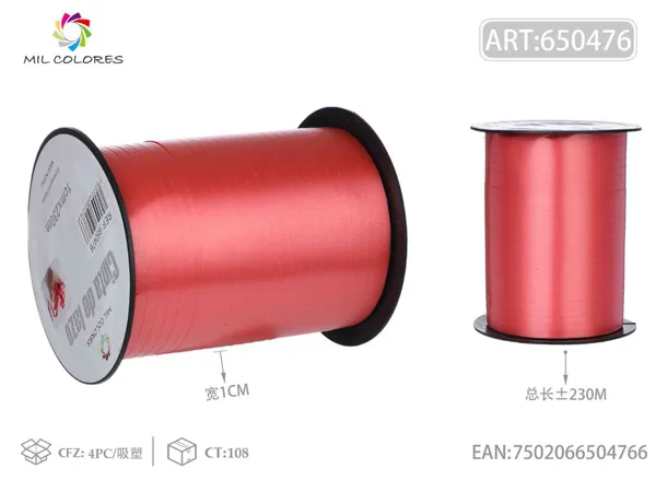Cinta de tirador liso 1cm*250 yardas (230m) 01 rojo