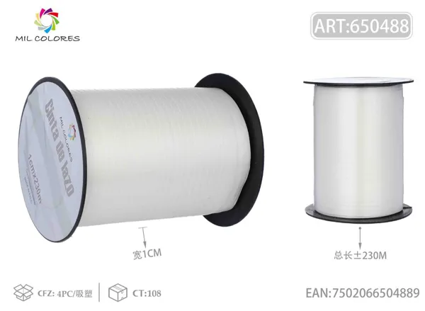Cinta de tirador liso 1cm*250 yardas (230m) 20 blanco