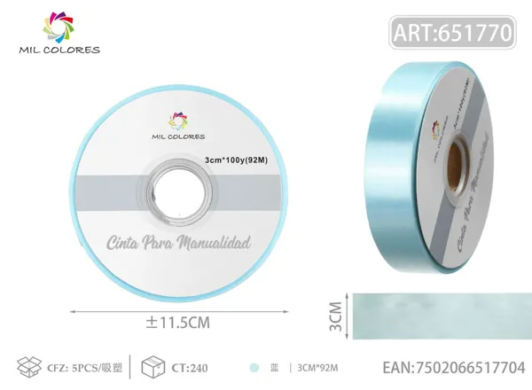 Cinta de PP lisa 3cm*100y azul