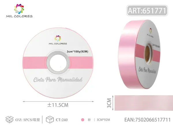 Cinta de PP lisa 3cm*100y rosa