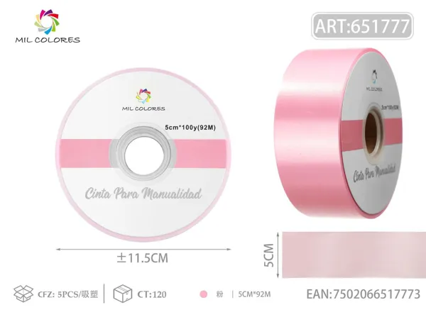 Cinta de PP lisa 5cm*100y rosa
