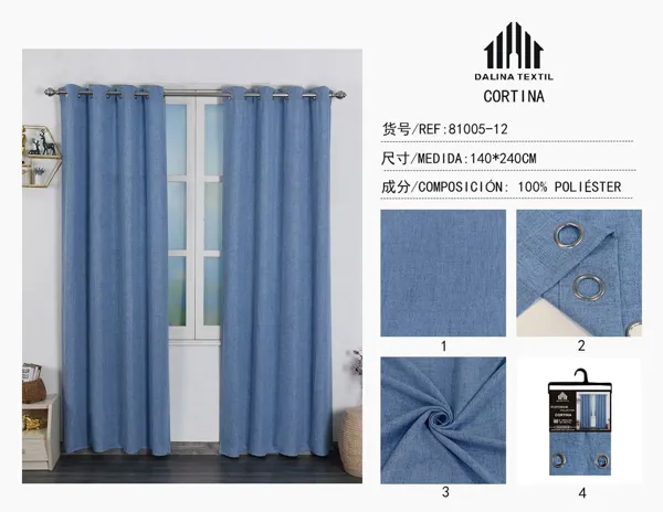 CORTINA DE LINO AZUL 140X240CM