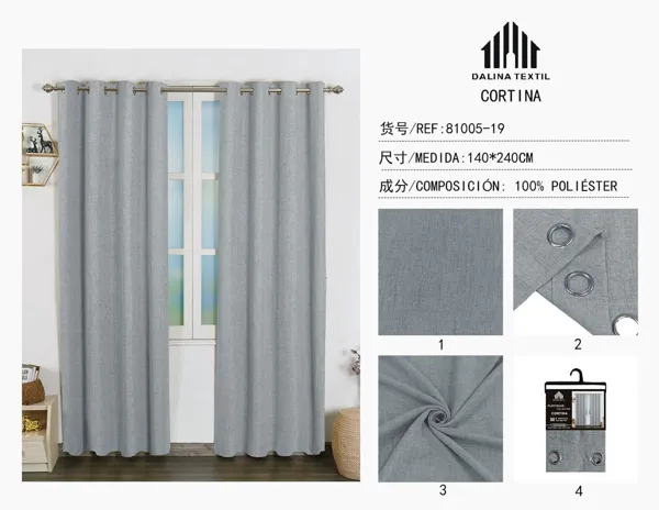CORTINA DE LINO GRIS CLARO 140X240CM