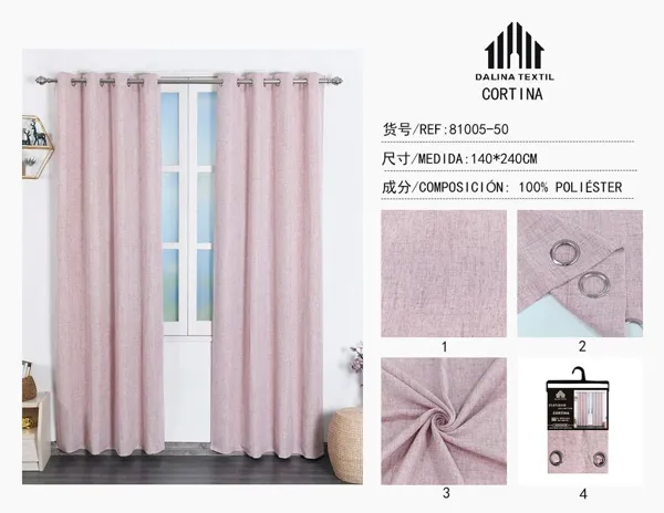 CORTINA DE LINO ROSA 140X240CM