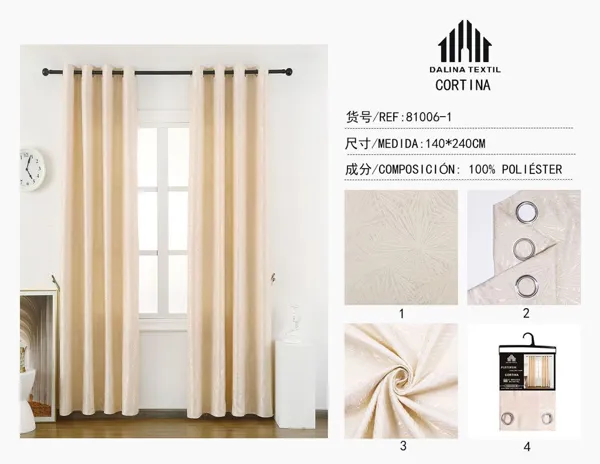 CORTINA JACQUARD BEIGE 140X240CM