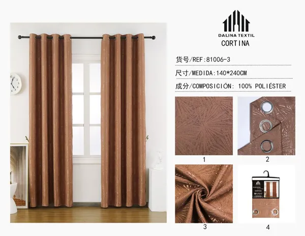 CORTINA JACQUARD MARRON CLARO 140X240CM
