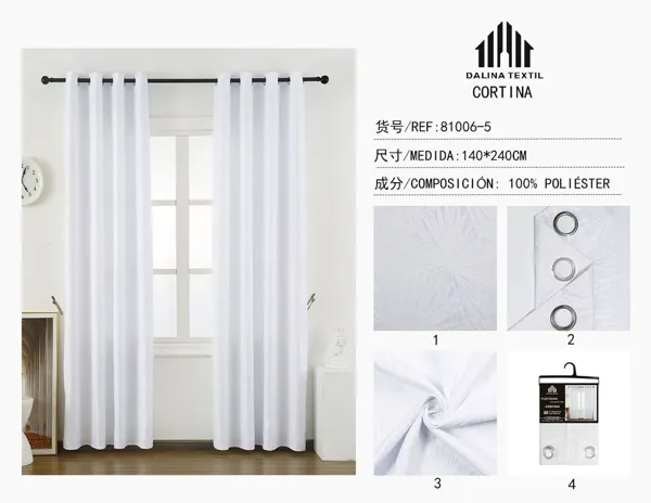 CORTINA JACQUARD BLANCO 140X240CM