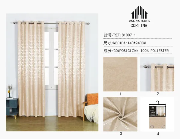 CORTINA JACQUARD BEIGE 140X240CM