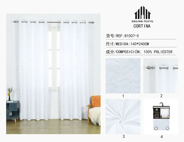 CORTINA JACQUARD BLANCO 140X240CM