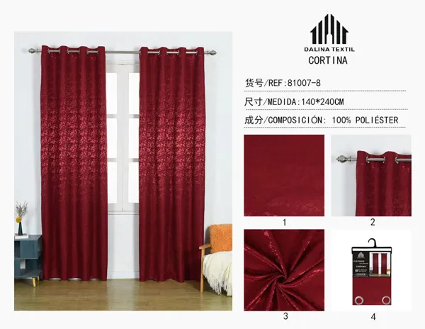 CORTINA JACQUARD BURDEOS 140X240CM