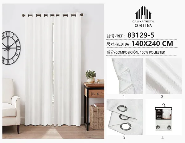 CORTINA JACQUARD BLANCO 140X240CM