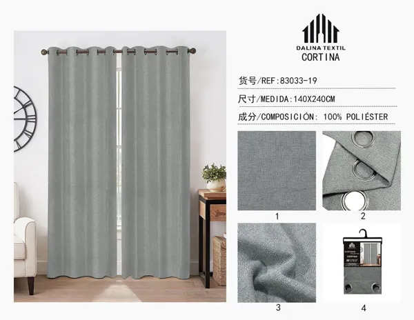 CORTINA LINO GRIS CLARO 140X240CM