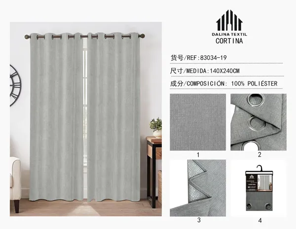 CORTINA CHENILLA GRIS CLARO 140X240CM