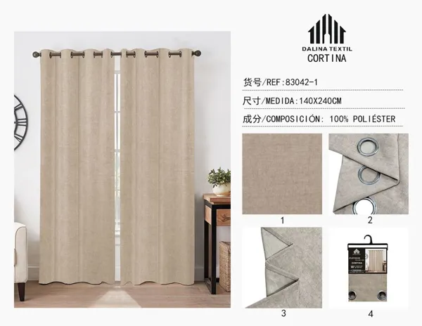 CORTINA CHENILLA BEIGE 140X240CM